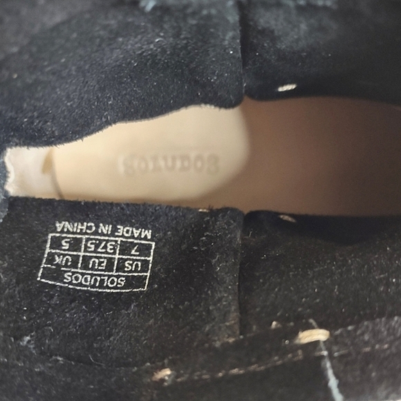 Soludos Black Suede Booties Size 7 - Picture 8 of 10